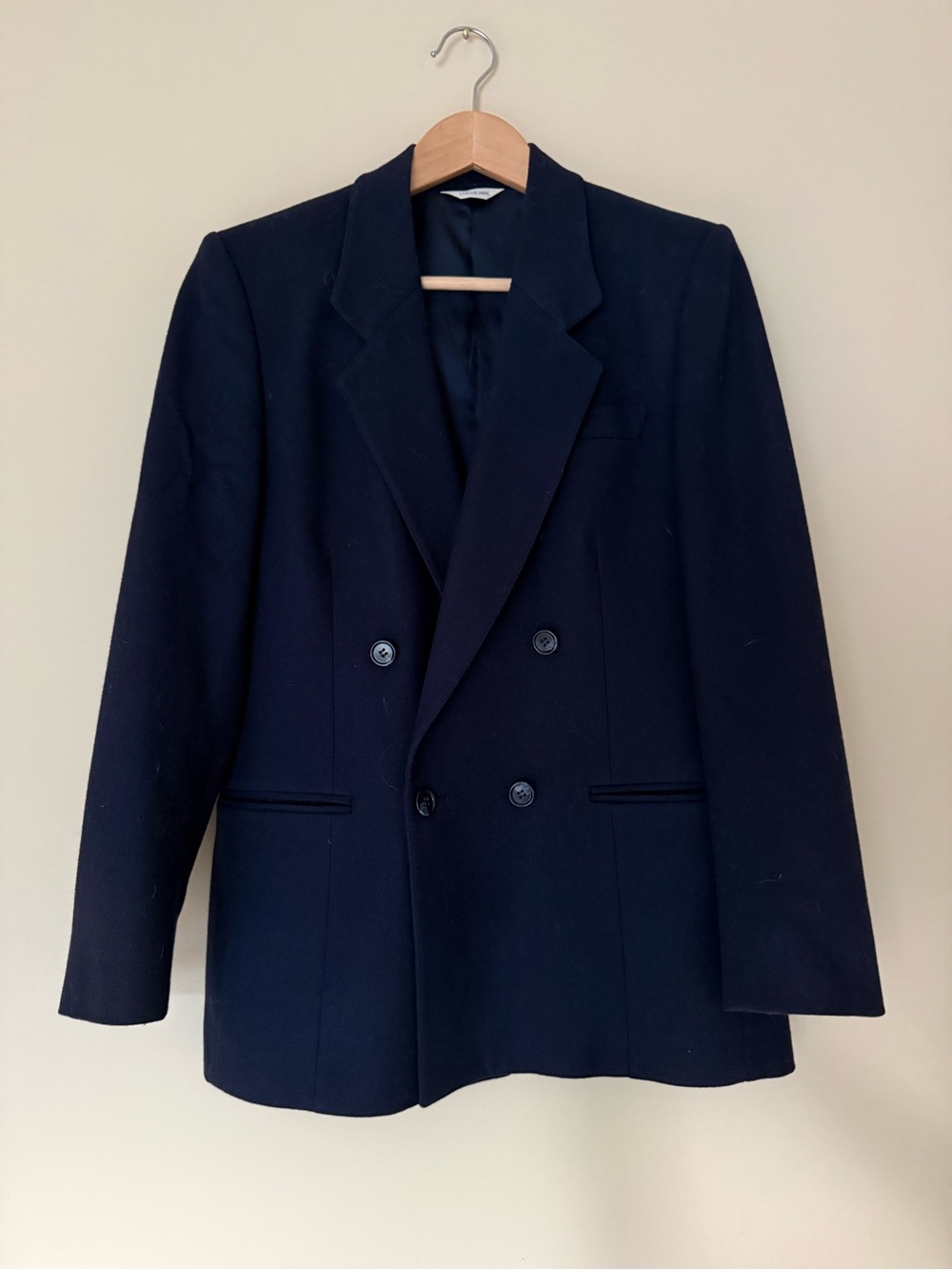 J.G. Hook Vintage Women’s Dark Blue Double Breasted Wool Blazer. Size 6